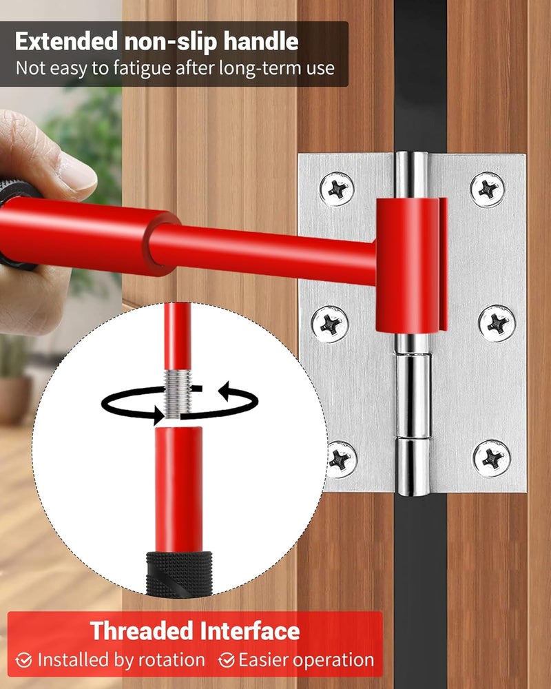 Tofcbye Hinge Gap Adjustment Wrench Set, Heavy Door Hinge Adjustment Tool （Threaded Link）, 4 PCS Hinge Gap Adjusting Wrench, Multi-Size Precision Tool Kit for Door and Cabinet Alignment（Red） - Image 3